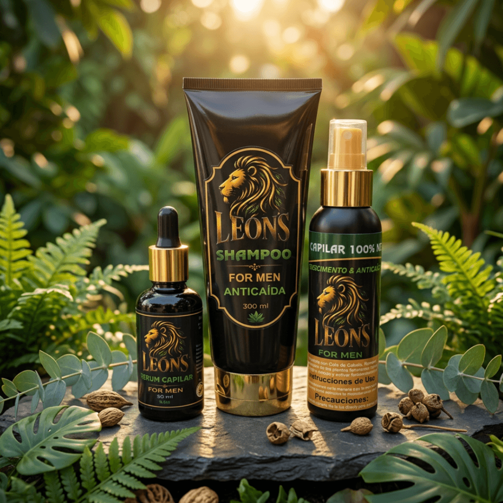 Kit capilar para hombre LEON'S con shampoo tónico y sérum