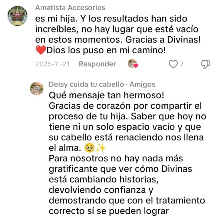 Comentario real sobre shampoo y sellante de puntas de Deisy Cuida Tu Cabello